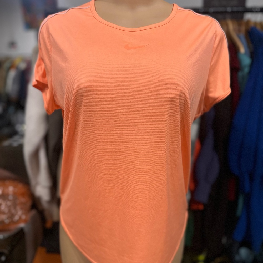 Nike Women's Bright Orange Short Sleeve Dri Fit  Tee